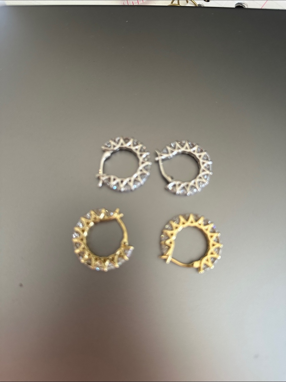 Moissanite S925  Hoop Earrings - Gold and Silver